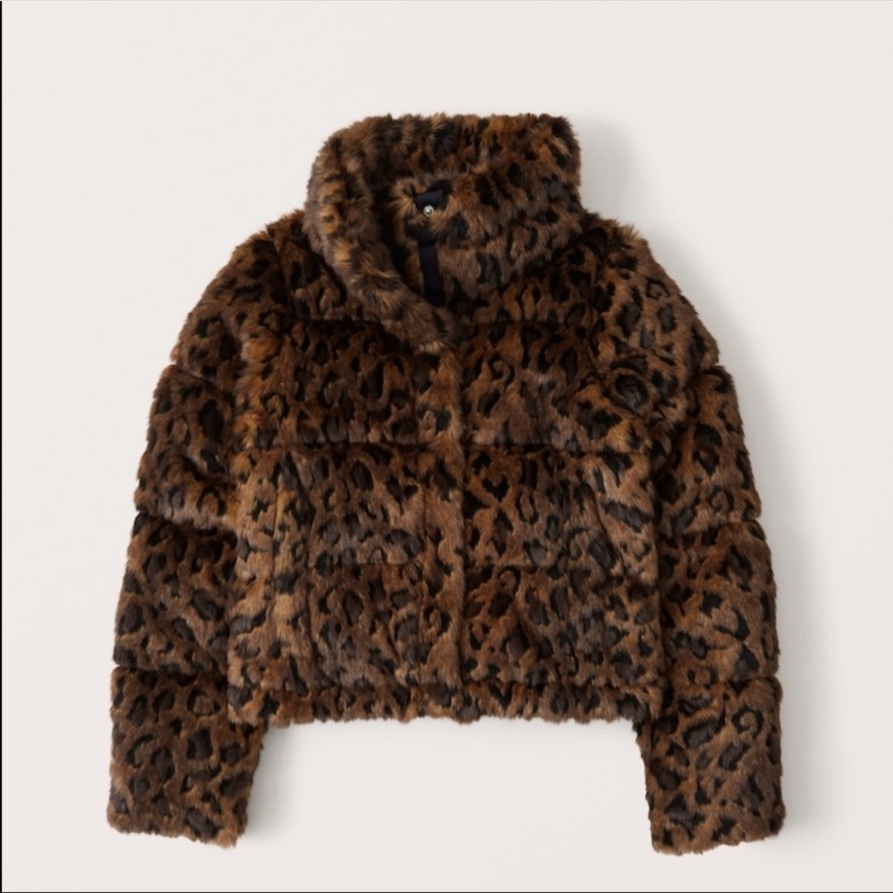 Abercrombie faux fur mini puffer